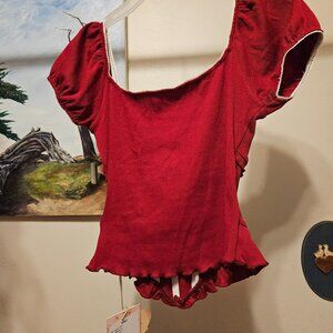 LaceMade shirt with boning NWT  Juicy watermelon top small short sleeve darling